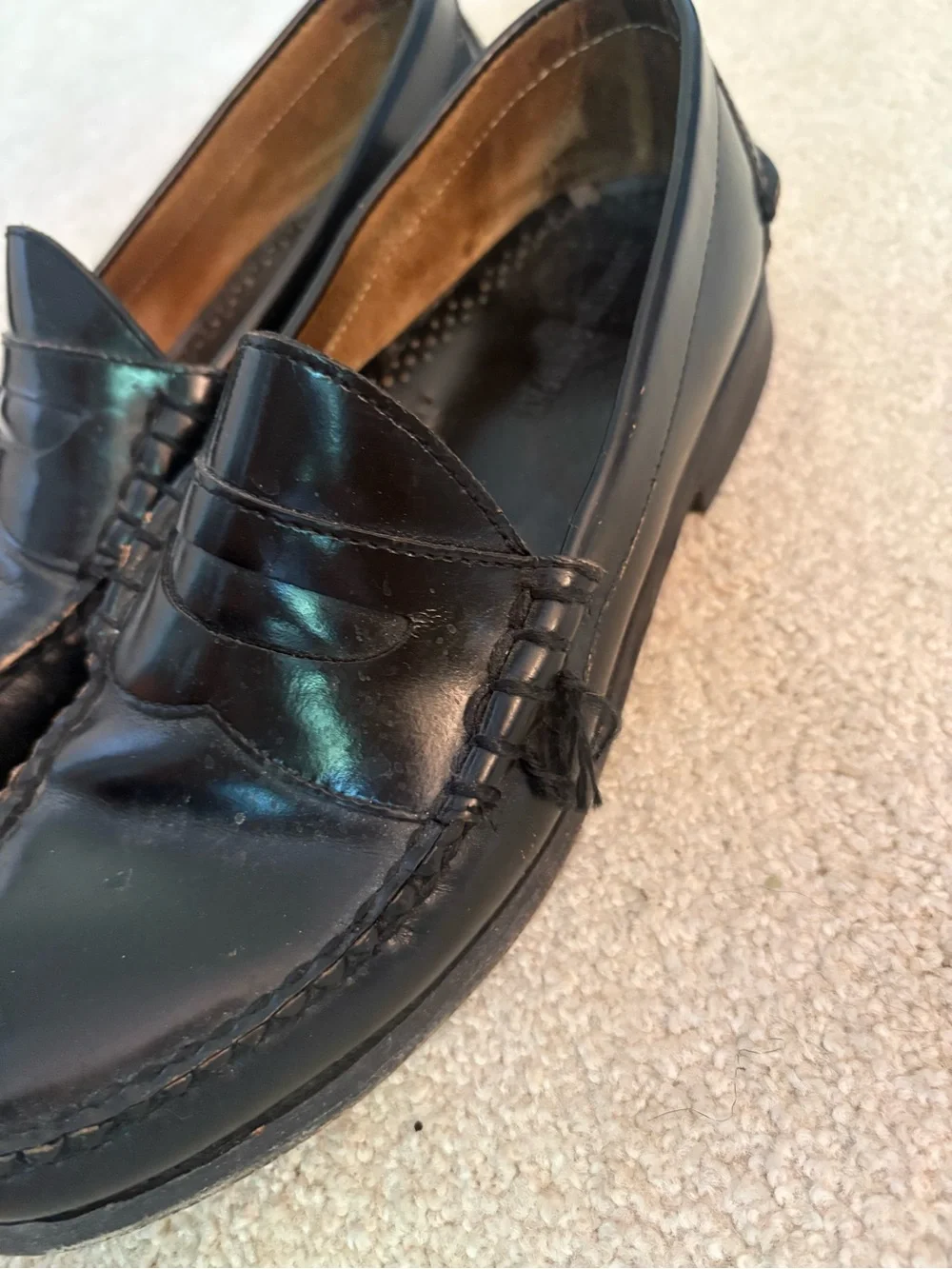 Men’s Black Leather Penny Loafers